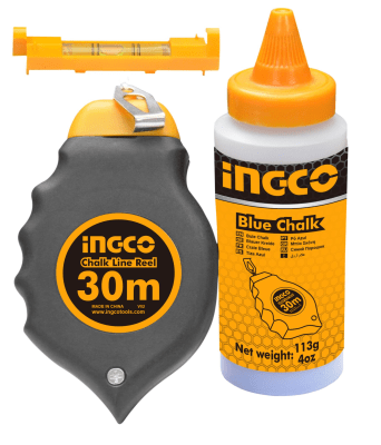 TIZADOR LÍNEAS PLÁSTICO CON TIZA Y NIVEL INGCO