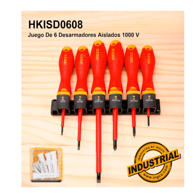 JUEGO DESTORNILLADORES 6 PZAS AISLADOS INGCO