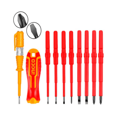 JUEGO DESTORNILLADOR INTERCAMBIABLE 10 PZAS AISLADO INGCO