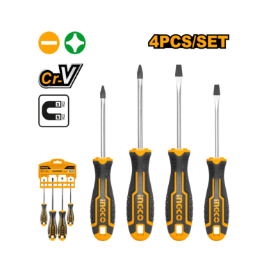 JUEGO DESTORNILLADORES 4 PZAS MARCA INGCO1