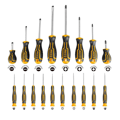 JUEGO DESTORNILLADORES 18 PZAS MARCA INGCO