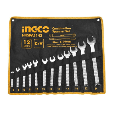 JUEGO LLAVES PUNTA CORONA 6 - 24 MM DE 12 PZAS INGCO1