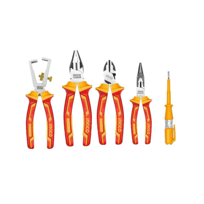 JUEGO HERRAMIENTAS AISLADAS P/ELECTRICISTA 5 PZAS INGCO
