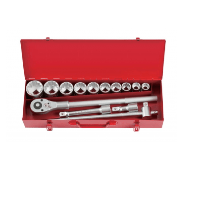 JGO DADOS POLIGONAL 3/4 DE 22 - 50 MM 14 PZAS MARCA FORCE