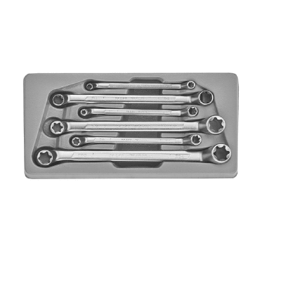 JUEGO LLAVES CORONA TORX HEMBRA ACODADA E6 - E24 MARCA FORCE