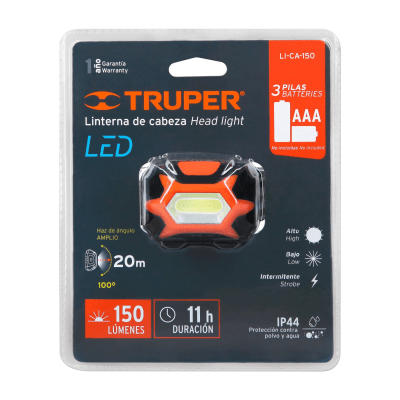 LINTERNA PARA CABEZA PILAS AAA TRUPER