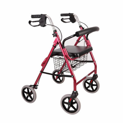 ANDADOR 4 RUEDAS CON ASIENTO Y CANASTO