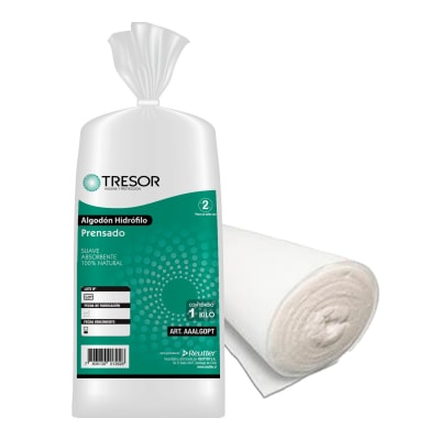 ALGODÓN HIDRÓFILO PRENSADO 1KG - MARCA TRESOR