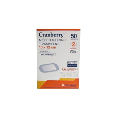 APÓSITO TRANSPARENTE 10X12 CM - 50 UNIDADES - MARCA CRANBERRY