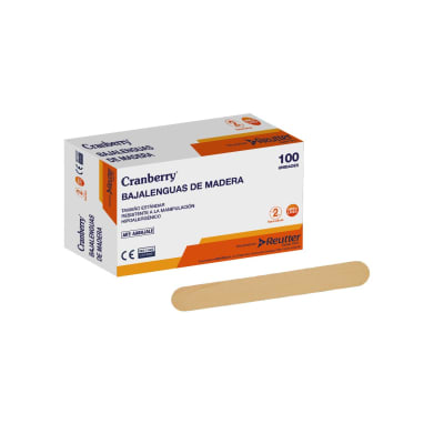 BAJALENGUAS DE MADERA DESECHABLE NO ESTÉRIL - 100 UNIDADES - MARCA CRANBERRY1