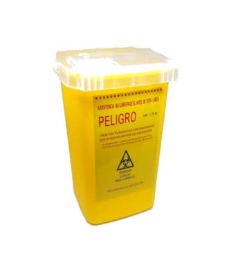 CAJA PLÁSTICA DESECHOS CORTOPUNZANTE AMARILLA 1 LT / 3 LT / 8 LT - UNIDAD