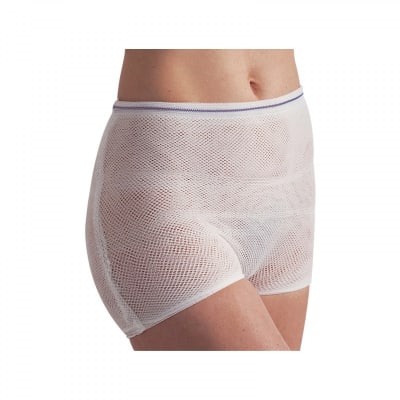 CALZÓN CLÍNICO DESECHABLE DE MALLA ELÁSTICADO TALLA UNIVERSAL - CRANBERRY 100 UNIDADES