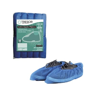CUBRE ZAPATO PLASTICO AZUL1