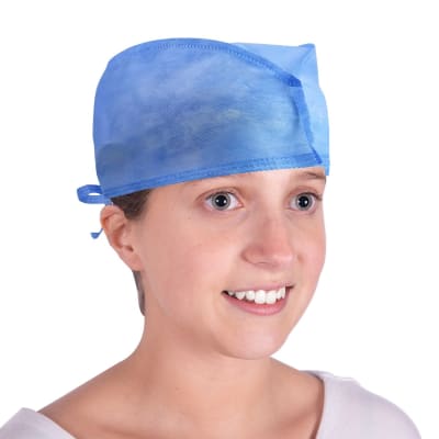 GORRO CIRUJANO DESECHABLE CON AMARRAS - 100 UNIDADES - MARCA TRESOR