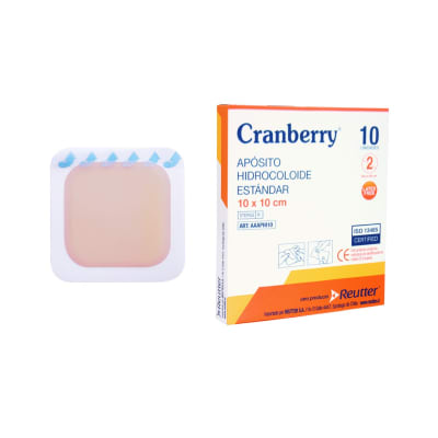 APÓSITO HIDROCOLOIDE ESTÁNDAR 10X10 CM - 10 UNIDADES - MARCA CRANBERRY