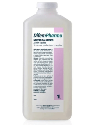 JABÓN BALSÁMICO NEUTRO SIN AROMA CON PANTENOL Y LANILINA 1LT - UNIDAD - MARCA DIFEM