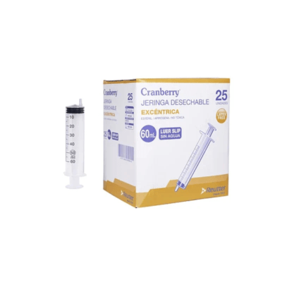 JERINGA 60CC PUNTA EXCÉNTRICA - 25 UNIDADES - MARCA CRANBERRY
