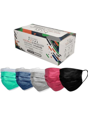 MASCARILLA 3 PLIEGUES NIÑO COLORES1