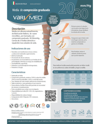 MEDIA LIGA COMPRESION GRADUADA 20/30 mmHg CON CALZADOR
