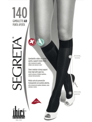 MINI MEDIA GAMBALETTO SEGRETA 140 COMPRESION GRADUADA 18/22 mmhg PUNTA ABIERTA1