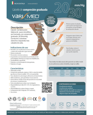 MINI MEDIA GAMBALETTO COMPRESION GRADUADA 20/30 mmHg CON CALZADOR