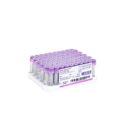 TUBO EXTRACCIÓN SANGRE TAPA LILA EDTA K2 - 100 UNIDADES - MARCA BD