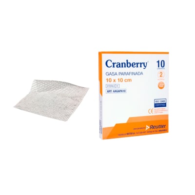 GASA PARAFINADA ESTÉRIL 10X10 CM - 10 UNIDADES - MARCA CRANBERRY1