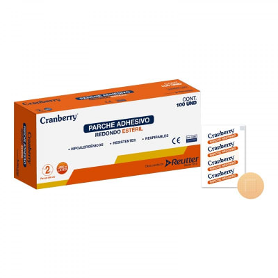 PARCHE CURITA REDONDO ESTÉRIL  - 100 UNIDADES - MARCA CRANBERRY