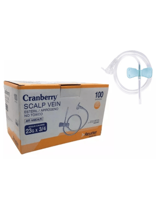SCALP VEIN 23G X 3/4 - 100 UNIDADES - CRANBERRY1