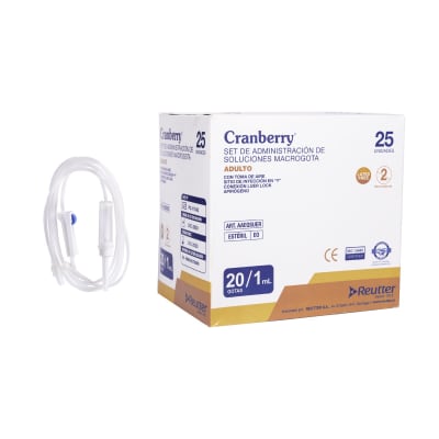 BAJADA DE SUERO MACROGOTEO - 25 UNIDADES - MARCA CRANBERRY