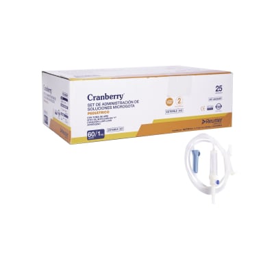 BAJADA DE SUERO MICROGOTEO - 25 UNIDADES - MARCA CRANBERRY