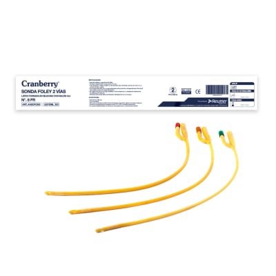 SONDA FOLEY 2 VIAS DE LÁTEX CON BALON 3 ML 8 FR / 10 FR - 10 UNIDADES - MARCA CRANBERRY1