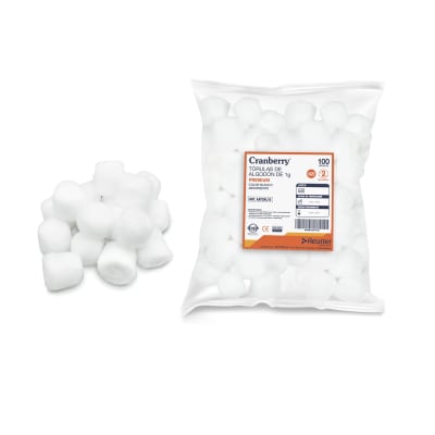 TÓRULAS DE ALGODÓN PREMIUM - 100 UNIDADES - MARCA CRANBERRY