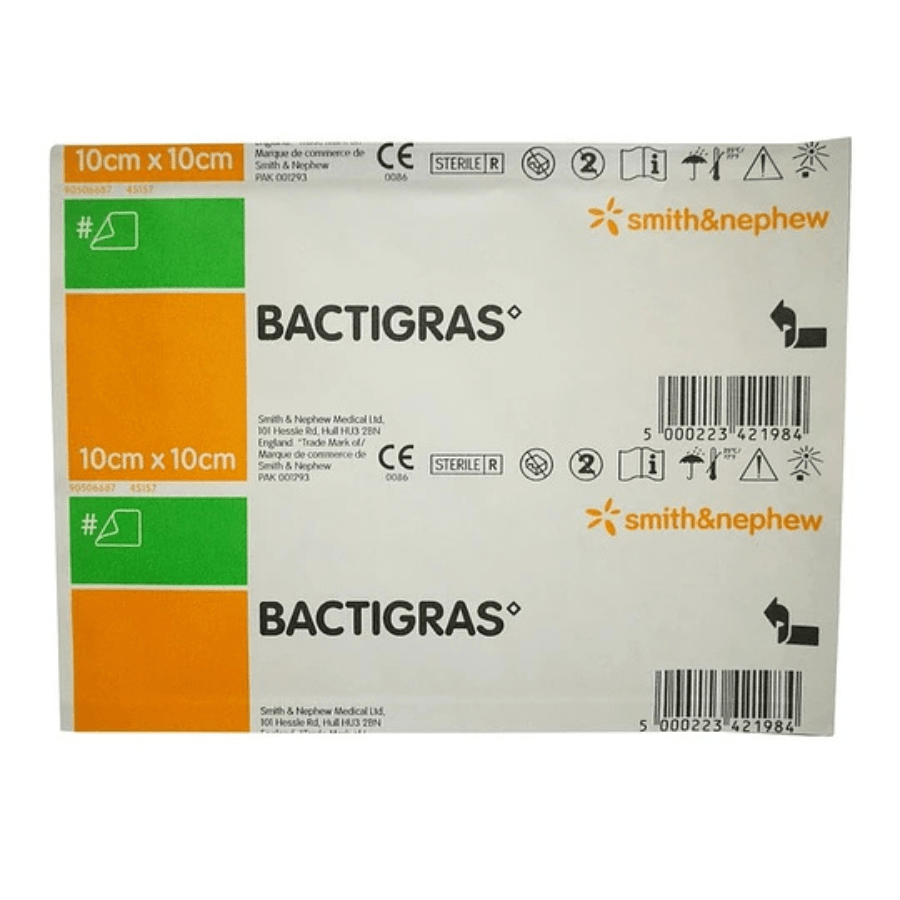 APÓSITO BACTIGRAS GASA PARAFINADA 10X10 CM - 10 UNIDADES - MARCA SMITH & NEPHEW2