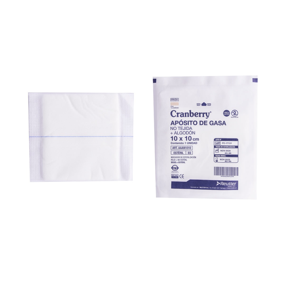 APOSITO GASA NO TEJIDA + ALGODON ESTERIL BOLSA 10 UNIDADES 0