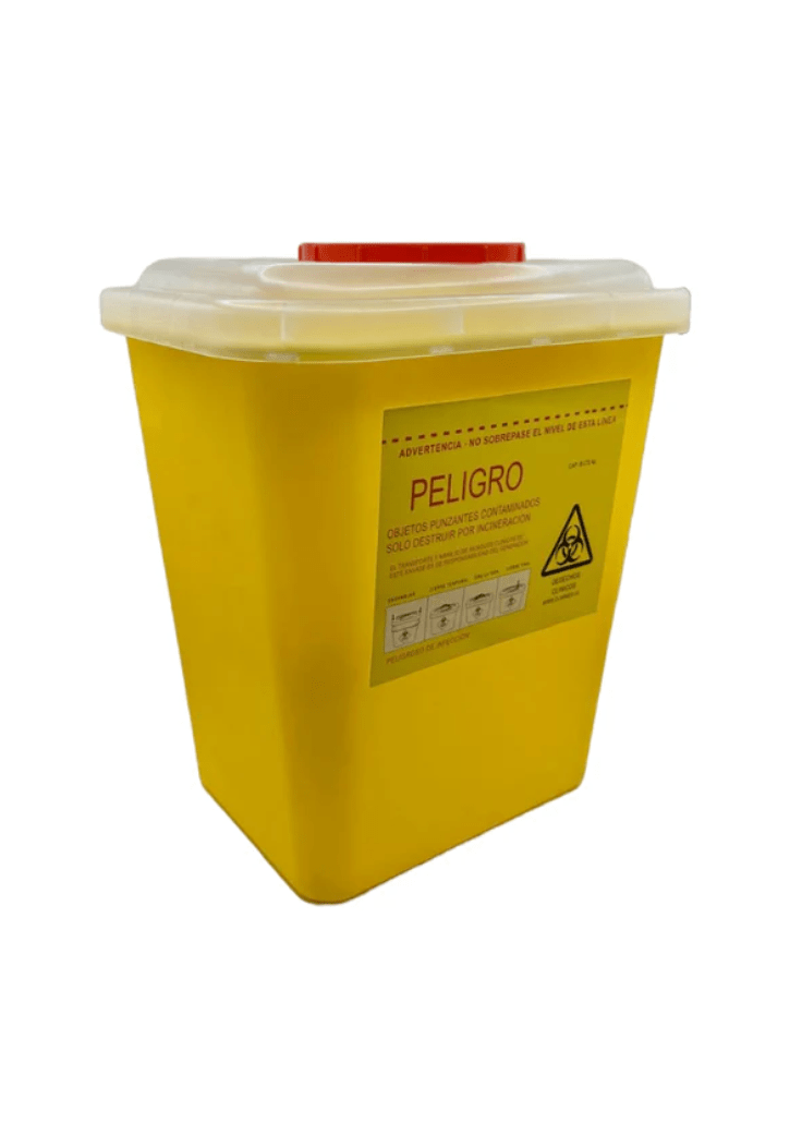 CAJA PLÁSTICA DESECHOS CORTOPUNZANTE AMARILLA 1 LT / 3 LT / 8 LT - UNIDAD3