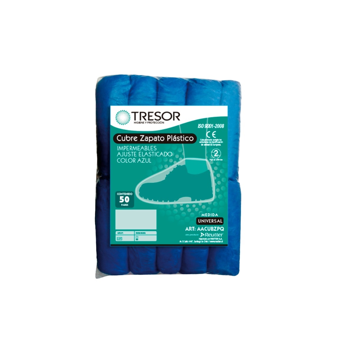 CUBRE ZAPATO PLÁSTICO IMPERMEABLE - 50 PARES - MARCA TRESOR2