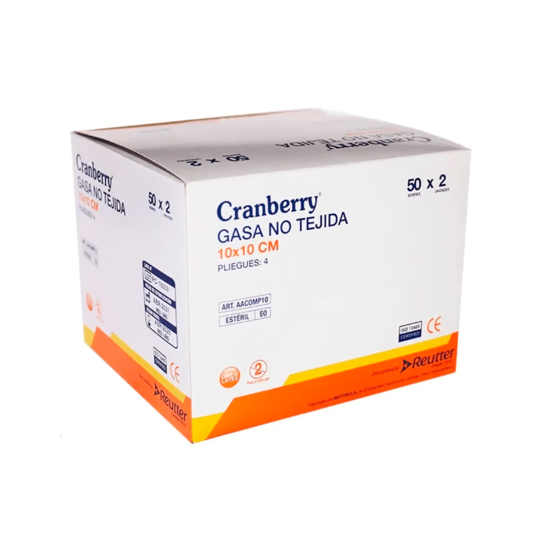 GASA NO TEJIDA ESTÉRIL 5X5 / 7.5X7.5 / 10X10 - 50 UNIDADES - MARCA CRANBERRY3