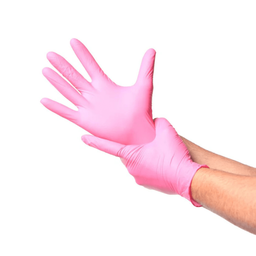 GUANTE NITRILO ROSADO 3.5 GR - TALLA L - 100 UNIDADES - MARCA TOPSAFE3