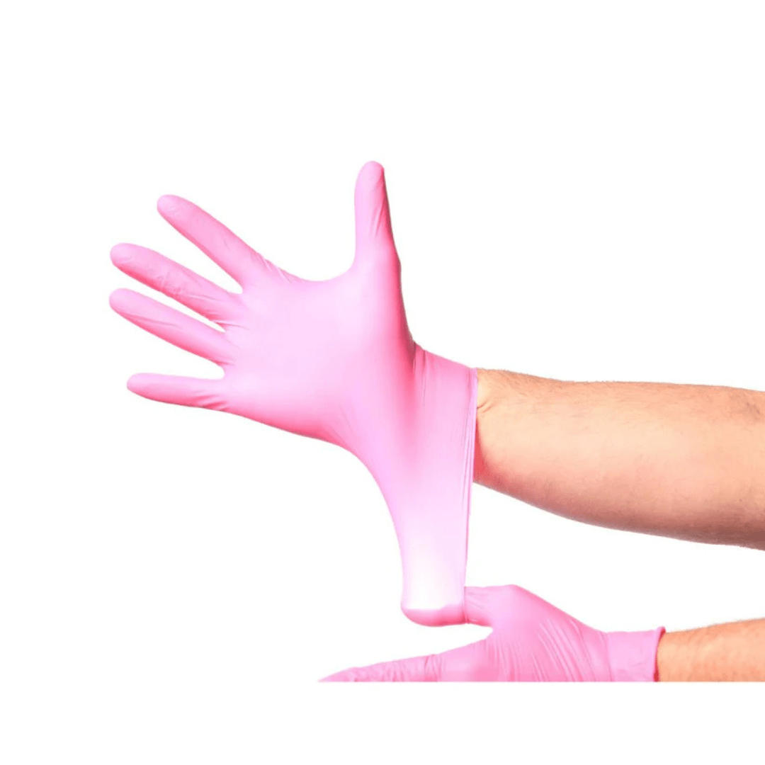 GUANTE NITRILO ROSADO 3.5 GR - TALLA L - 100 UNIDADES - MARCA TOPSAFE4