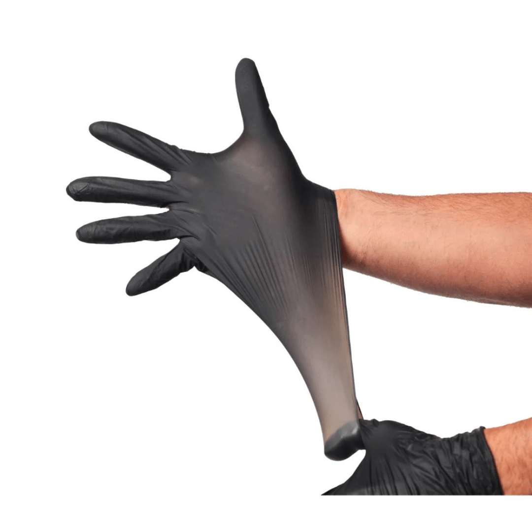 GUANTE NITRILO NEGRO 3.5 GR - TALLA S - 100 UNIDADES -  MARCA TOPSAFE2