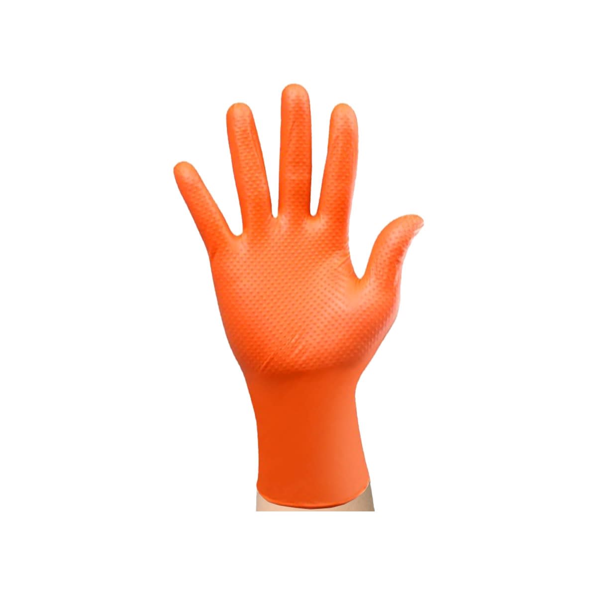 GUANTE NITRILO DIAMANTADO NARANJO 8.0 GR - 100 UNIDADES - TRESOR2