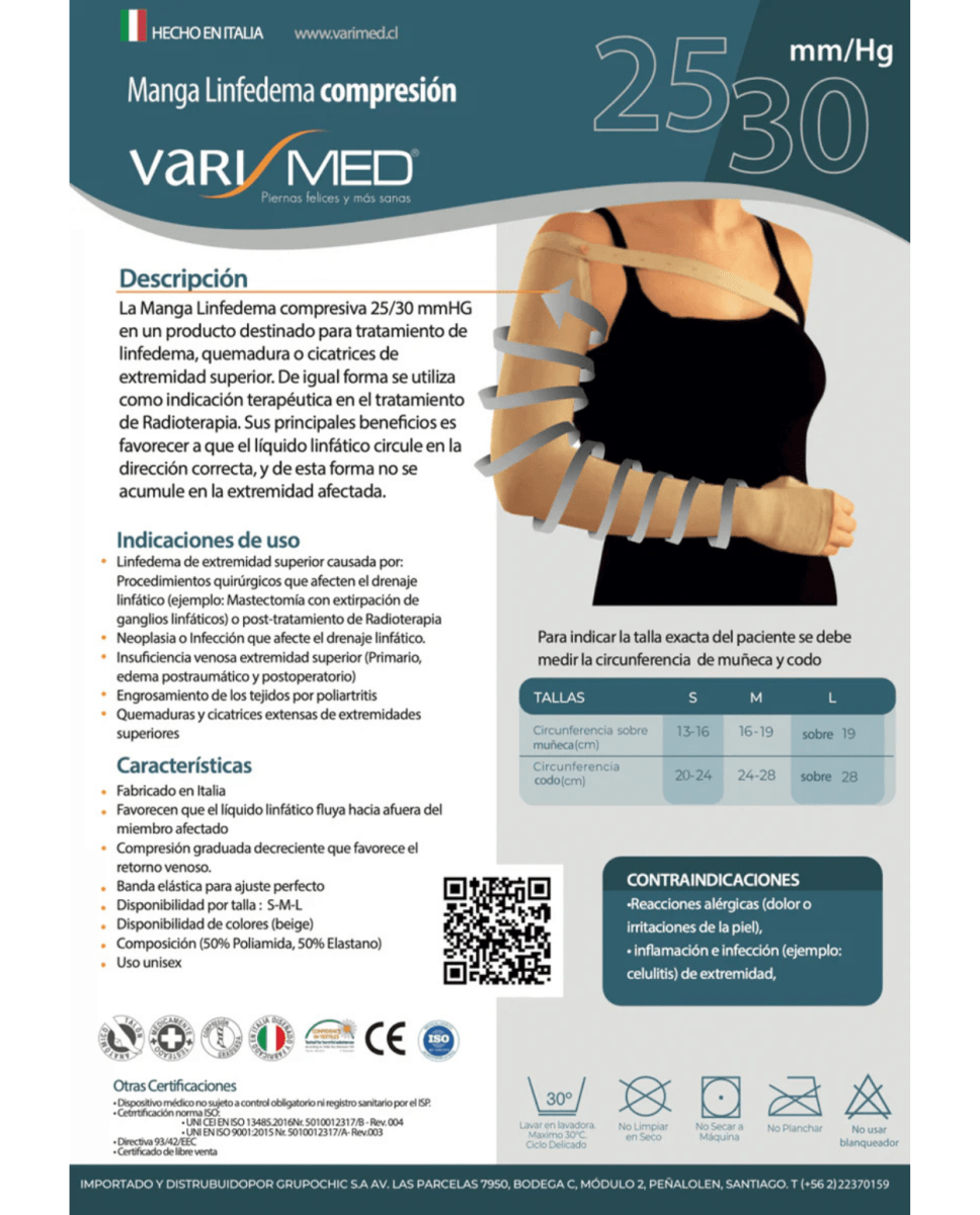 MANGA LINFEDEMA COMPRESION 25/30 mmHg 0