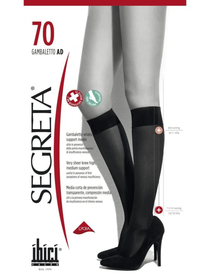 MINI MEDIA GAMBALETTO SEGRETA 70 COMPRESION GRADUADA 11/14 mmhg 0