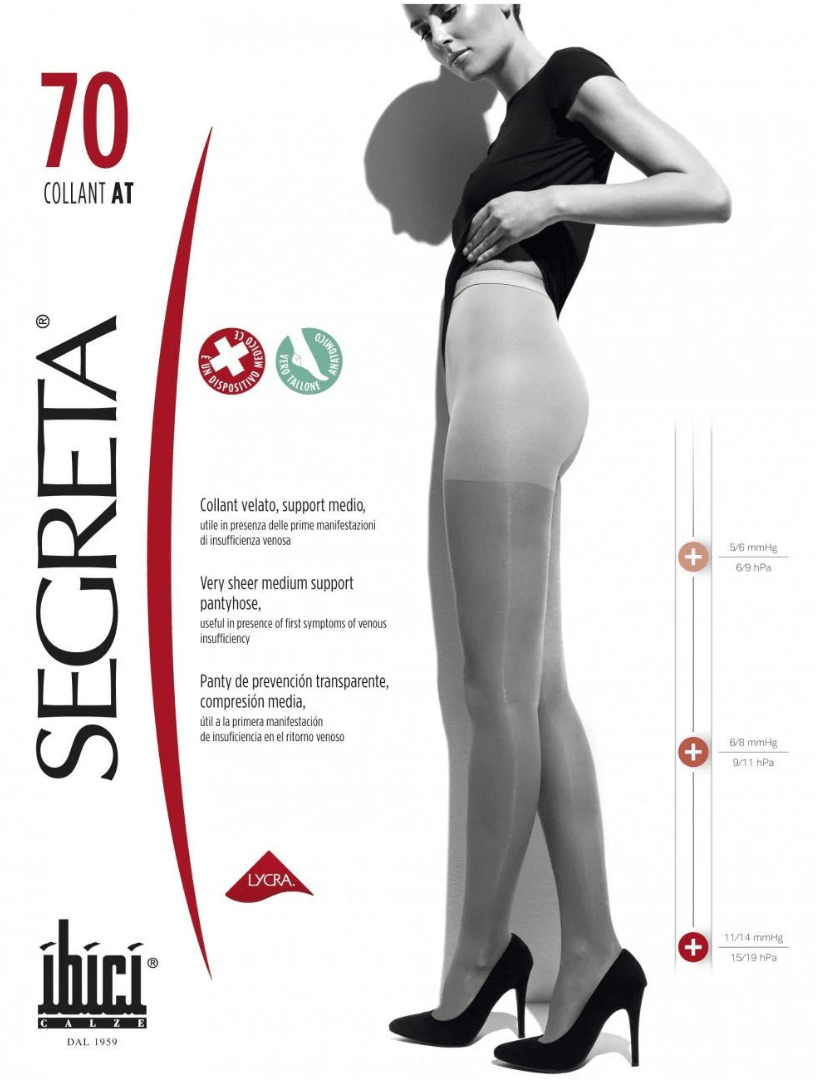 PANTY SEGRETA 70 COMPRESION GRADUADA 11/14 mmHg 0