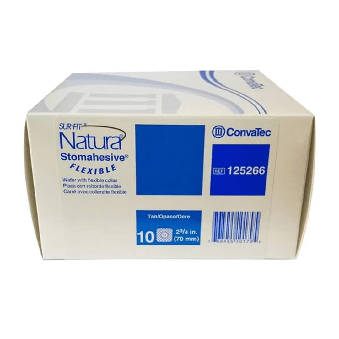 PLACA OSTOMÍA FLEXIBLE NATURA SUR-FIT 70 MM OPACA - UNIDAD/10 UNIDADES - MARCA CONVATEC2