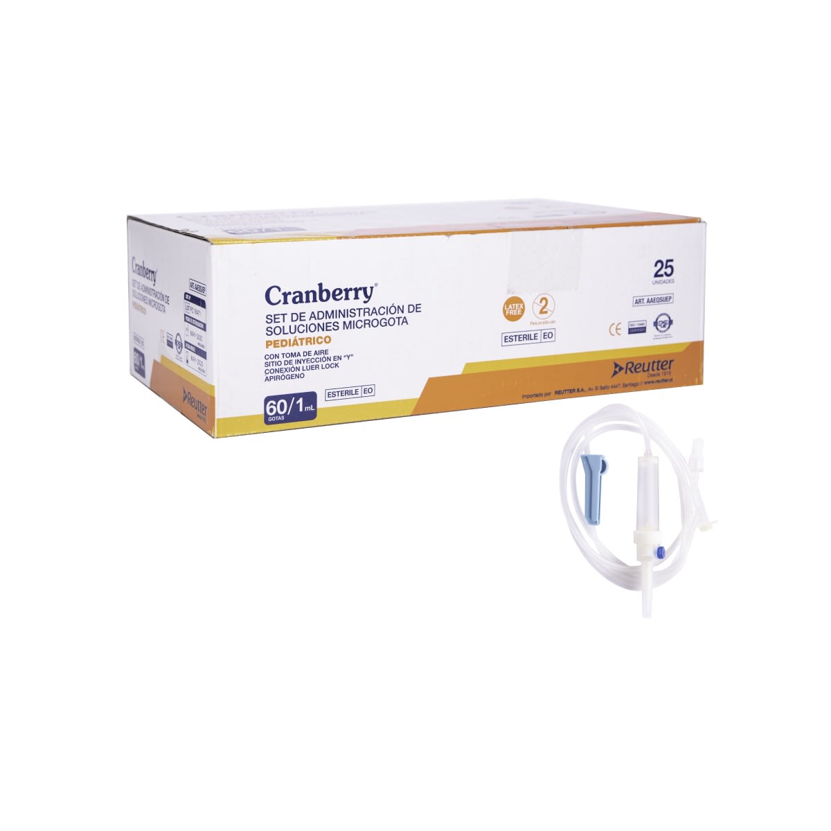 BAJADA DE SUERO MICROGOTEO - 25 UNIDADES - MARCA CRANBERRY 0