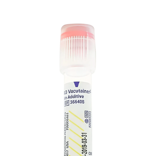 TUBO EXTRACCIÓN SANGRE TAPA TRANSPARENTE SIN ADITIVO 6 ML - 100 UNIDADES - MARCA BD2