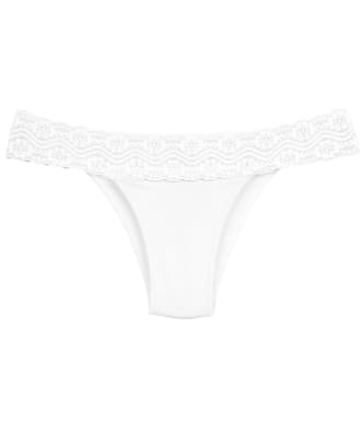 Bikini Microfibra Con Encaje Blanco