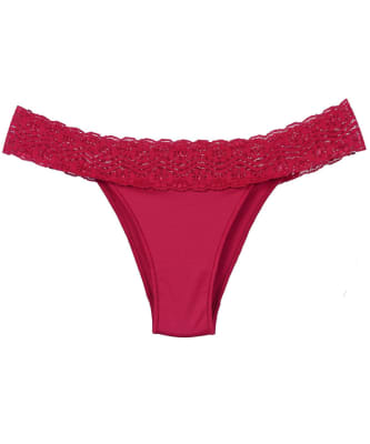 Bikini Microfibra Con Encaje Rojo
